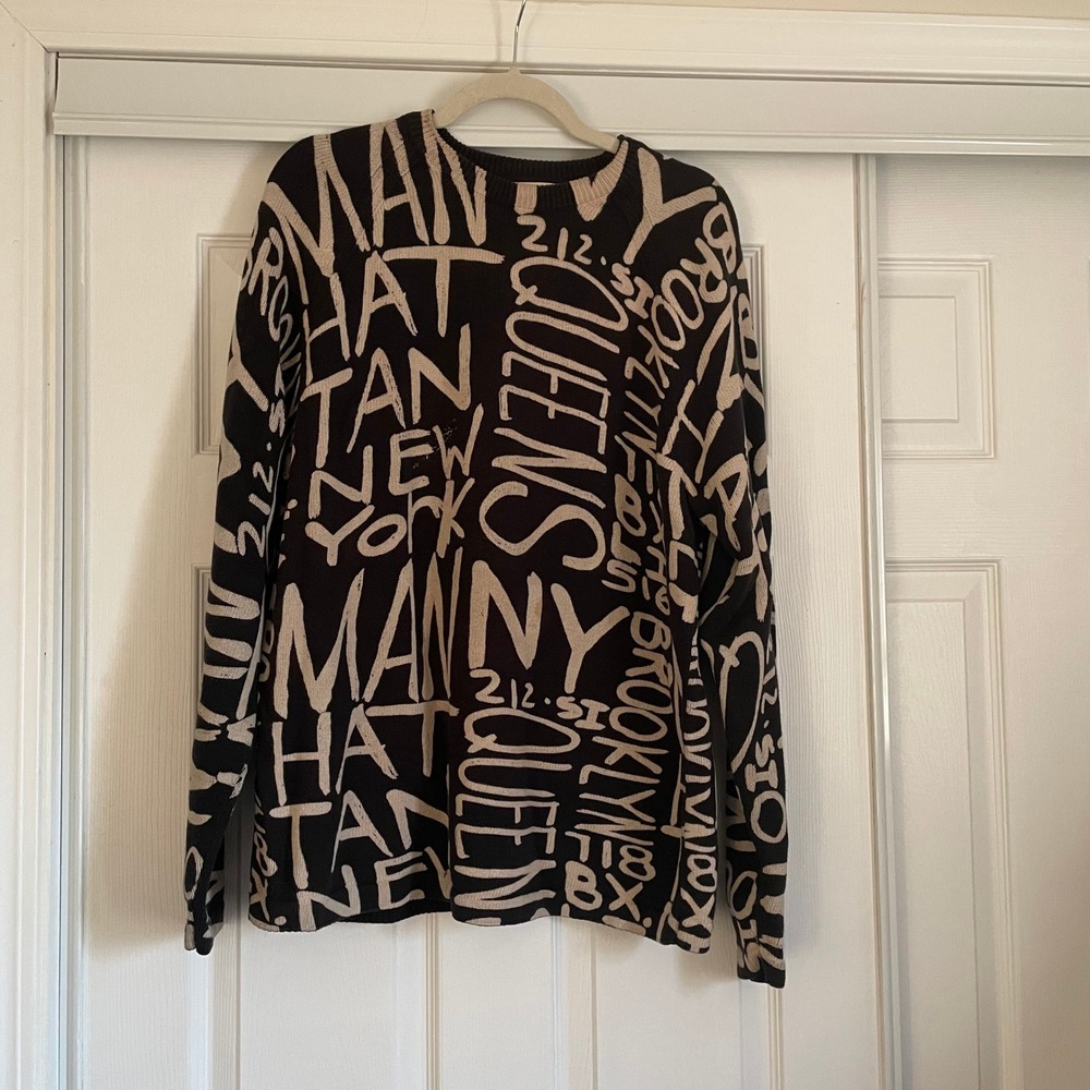 Vintage 1980s Express Precision Fit Graffiti Sweater Japan